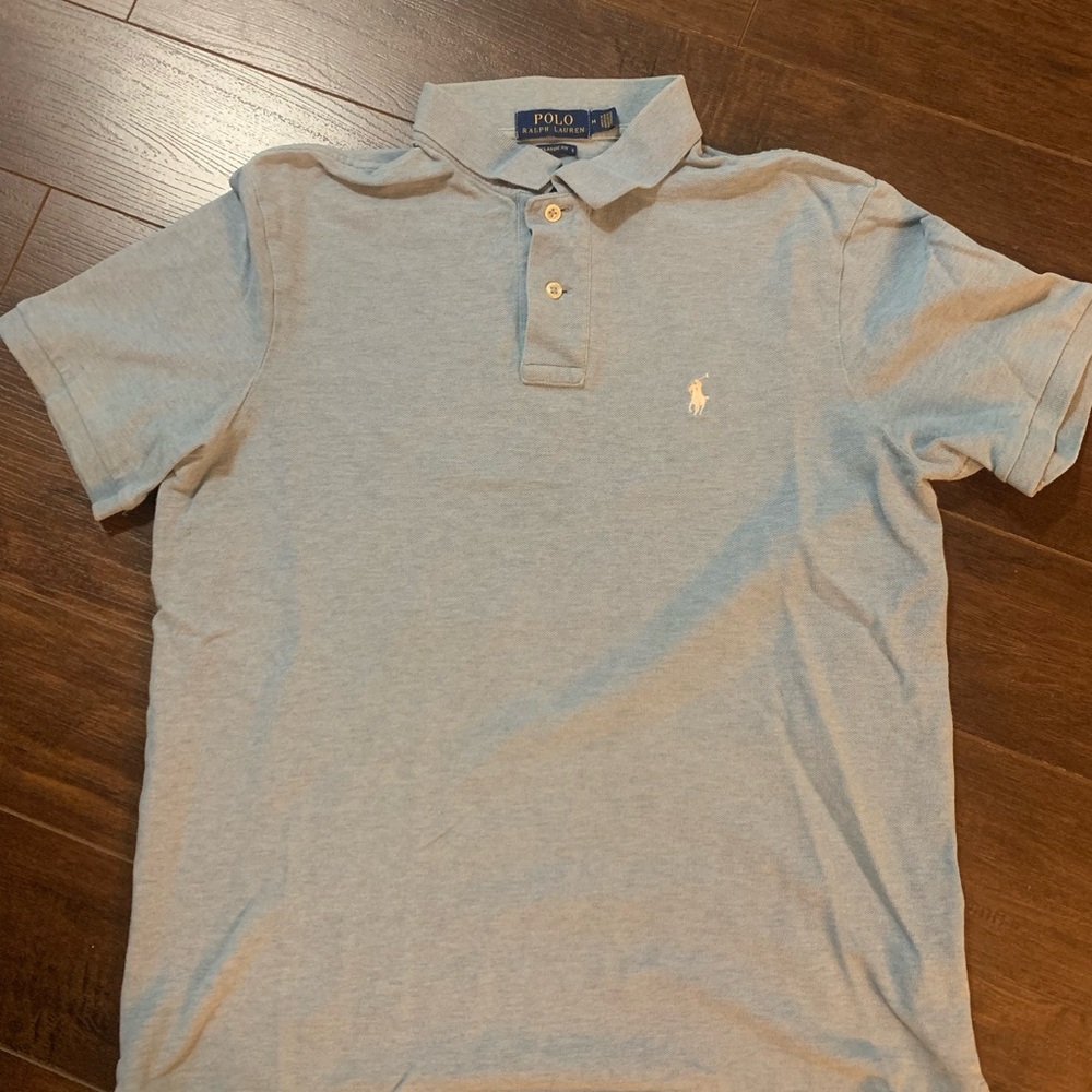 Polo by Ralph Lauren Men's Light Blue Polo Shirt size medium